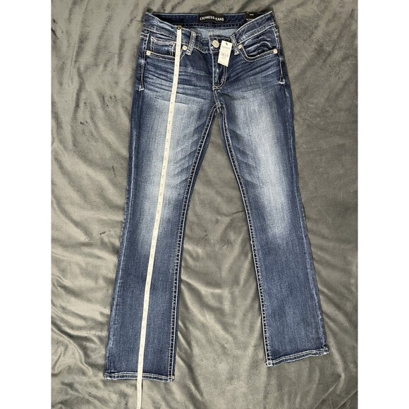 women’s express jeans sz 4R short low rise bootcut - Picture 4 of 14
